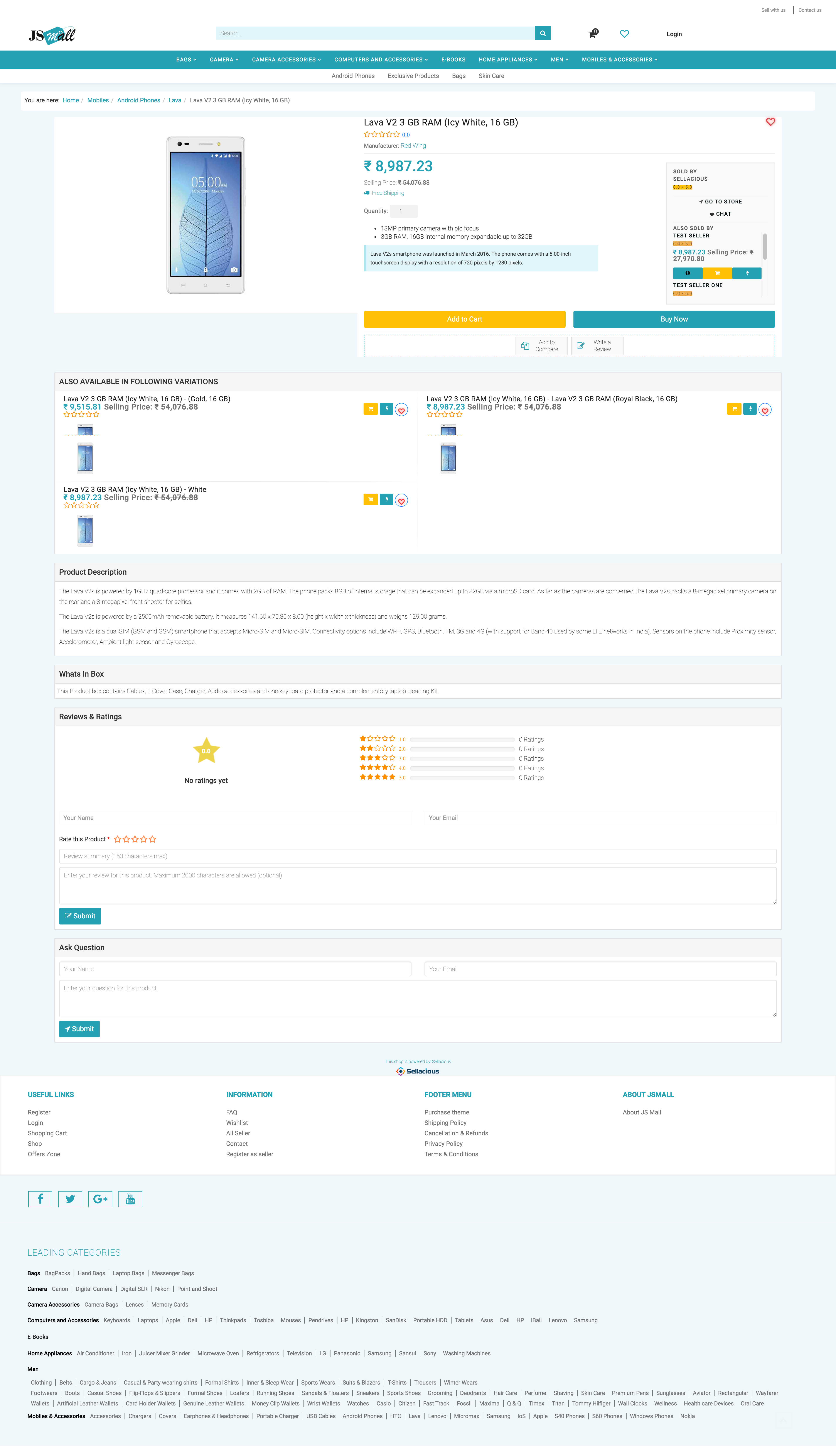 Screencapture Demo Sellacious Jsmall Index Php Products Single Lava V2 3 Gb Ram Icy White 16 Gb 2020 01 22 18 36 42